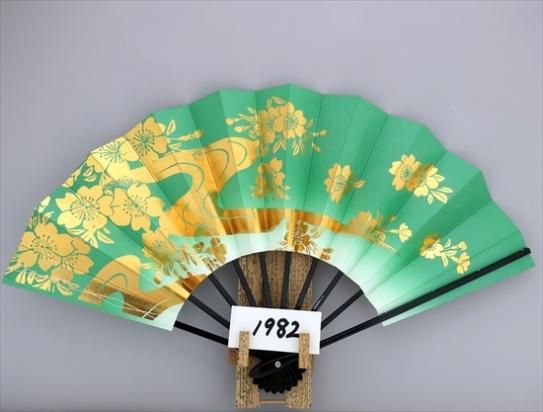 観世流　美しい青金色の舞扇 京扇子 紺碧の流水｜舞扇・扇子｜日本製