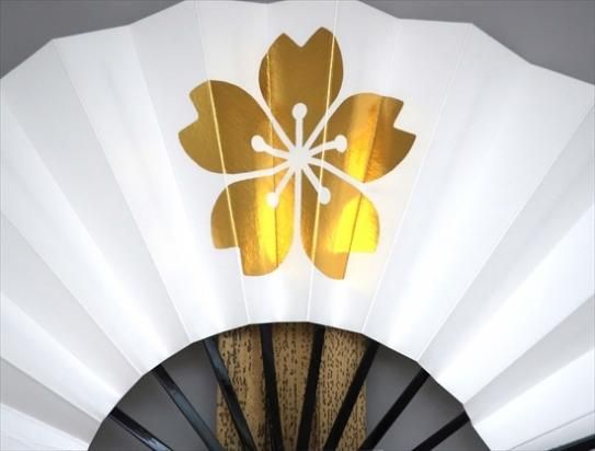 割引発見 舞扇子の扇亘】A2021 舞扇子 金箔一輪桜 白地【京扇子・舞 服＆ファッション小物