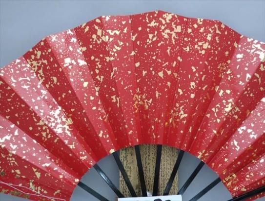 舞扇子の扇亘】A2030 舞扇子 金箔ちらし 高級光沢紙赤【京