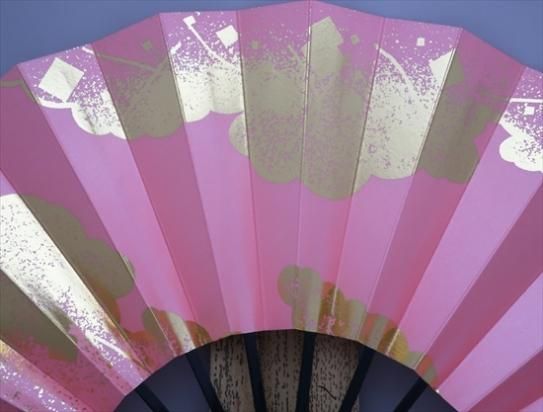 舞扇子の扇亘】A27 舞扇子 紫横ぼかし 金箔桜【京扇子・扇子