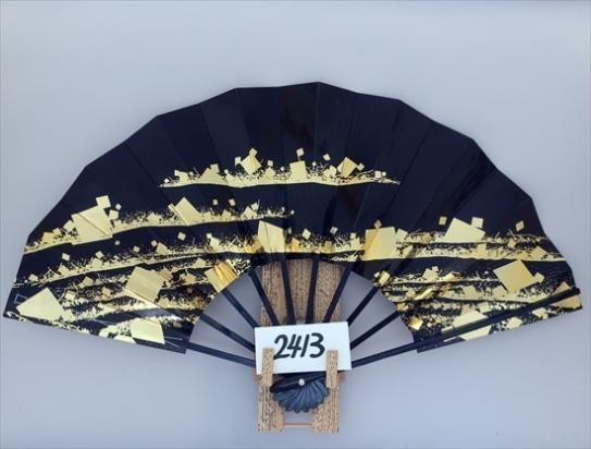 舞扇子の扇亘】A2413 舞扇子 金箔小石ななめ並び 高級光沢