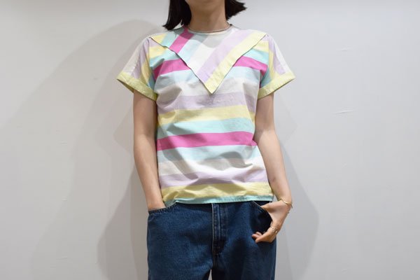 Colorfule Border Pull Over Shirt