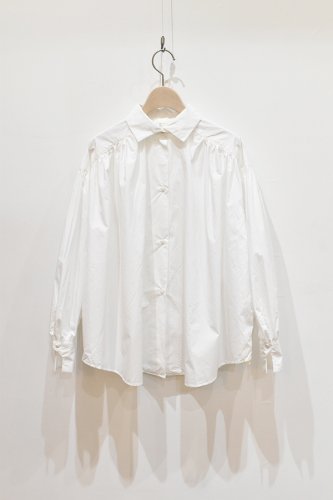 Cen_ - cotton gathered blouse - white - Women