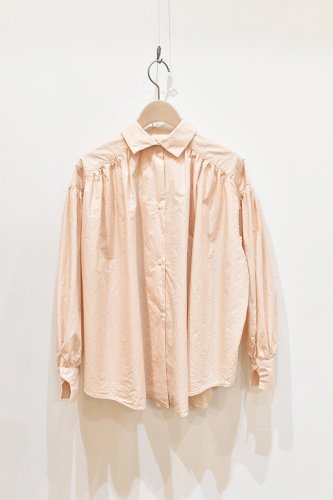 Cen_ - cotton gathered blouse - pink beige - Women