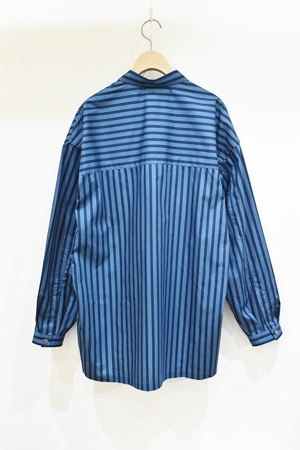 E.TAUTZ - LINEMAN SHIRT - NAVY/PALE BLUE CANDY STRIPE