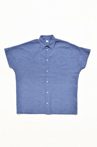 E.TAUTZ - Dolman Short sleeve Shirt - Denim blue - Mens