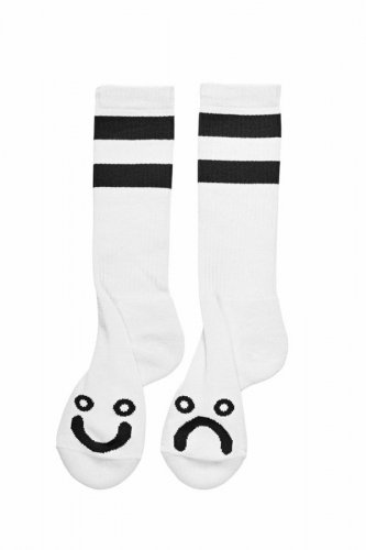 Polar Skate Co. - Happy Sad Socks Long - White