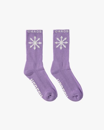 HERESY -Chaos Socks- Lavender, Black