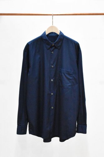 k i i k - original cotton poplin Regular Collar Shirt - Navy - mens