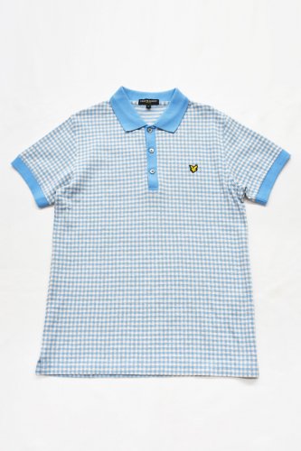 <img class='new_mark_img1' src='https://img.shop-pro.jp/img/new/icons20.gif' style='border:none;display:inline;margin:0px;padding:0px;width:auto;' />LYLE & SCOTT - Checked Polo - Light Blue 50%OFF