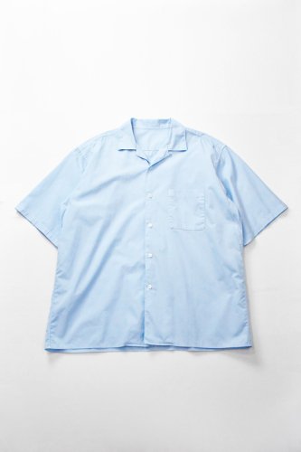 k i i k - original cotton poplin Open Collar Shirt SS - Light Blue