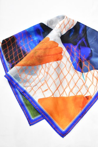 HENRIK VIBSKOV - Collage Silk Scarf - Gloves And Fishing Net