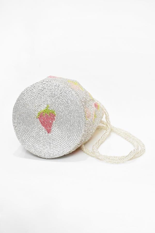 PURA UTZ - Silver Strawberry Pouch Bag - kitoit / kiik
