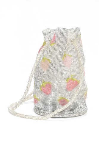 PURA UTZ - Silver Strawberry Pouch Bag