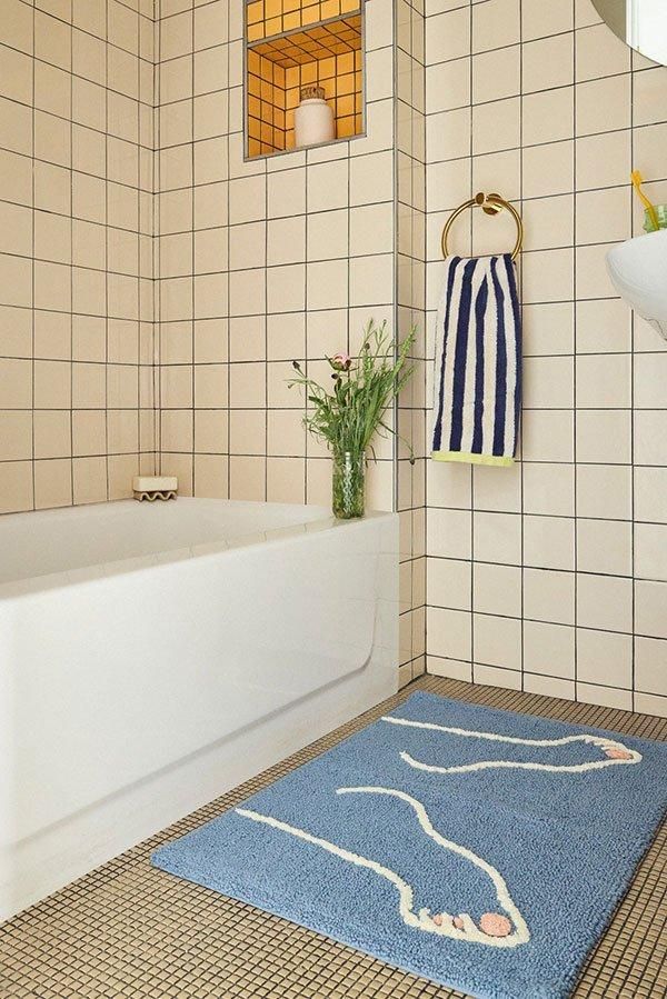 COLD PICNIC バスマット Footsie ブルー