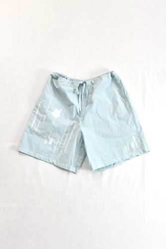 k i i k  E'tele - Cotton Easy Shorts - Light Blue  Discharge