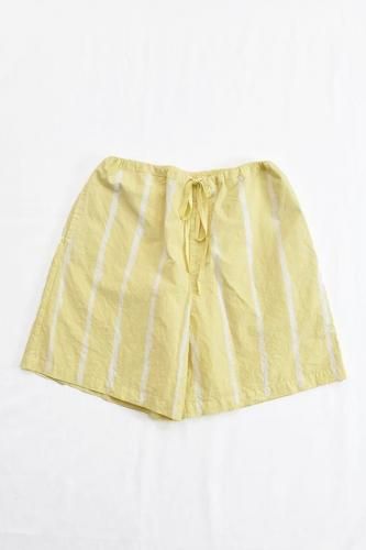 k i i k  E'tele - Cotton Easy Shorts - Yellow  Discharge Stripe