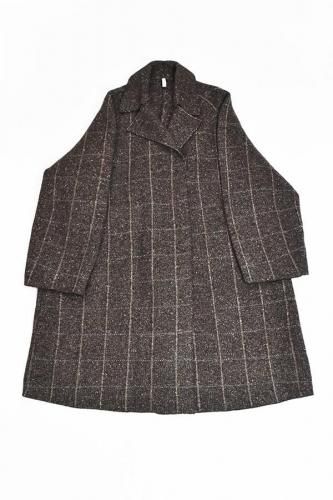 BOBOUTIC - Wool Cashmere Yak Knit Over Coat - Taupe-Brown
