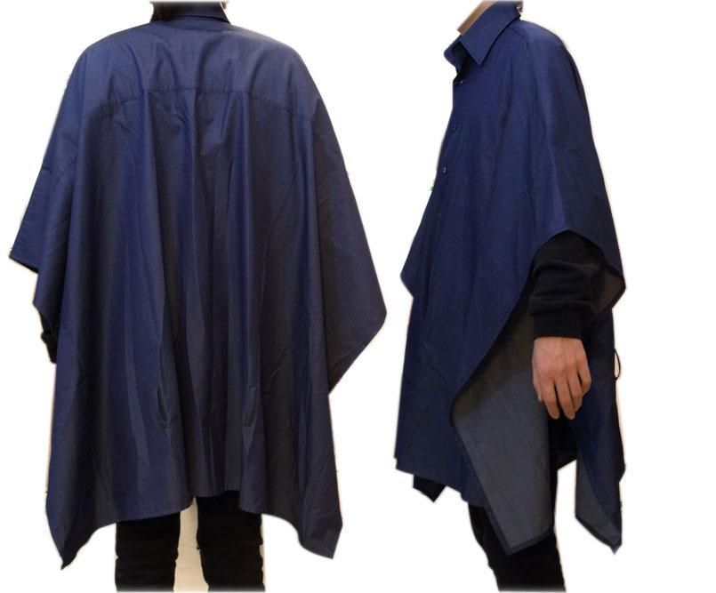 10SS/SALE-fabrics interseason PONCHO SHIRT MUJI - kitoit / kiik