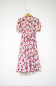 VINTAGE-40s Print Cotton Dress