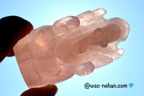 値下げ オマケ付き 激レア 2フェイス ローズクォーツ ガネーシャ