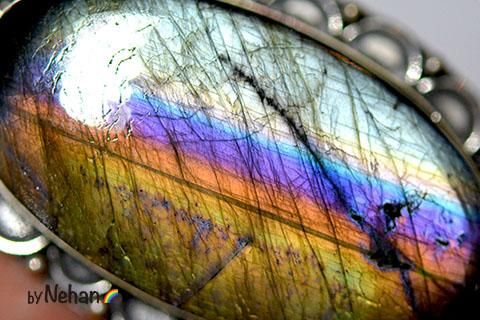 ハイクォリティ・レア！・美石・レインボー】ラブラドライト・シルバー