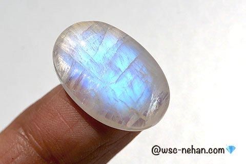 India2024・超美石・ブルー】レインボームーンストーン・ルース3.6g