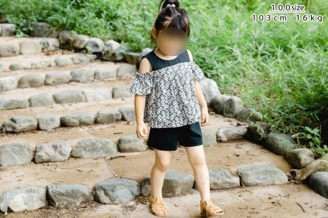 オープンショルダーブラウス型紙|ラ・スーラ ベビー服こども服の型紙のお店| キッズ 肩だし オープンショルダー トップス 110