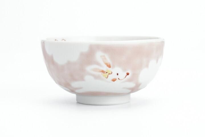 小飯碗 うさぎ/色絵九谷 遊