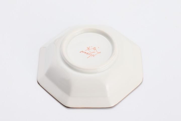 八角小皿 花錦/銀舟窯