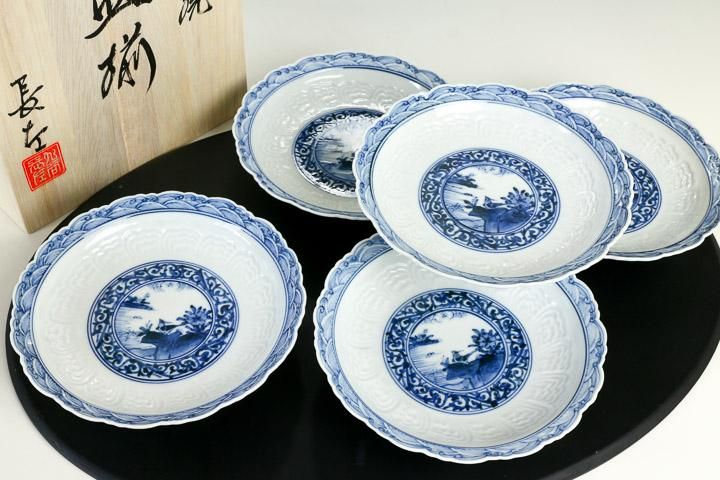 正規品販売！ 山本長佐 塩汲之図絵皿揃 食器 - www.coolpreschool.com