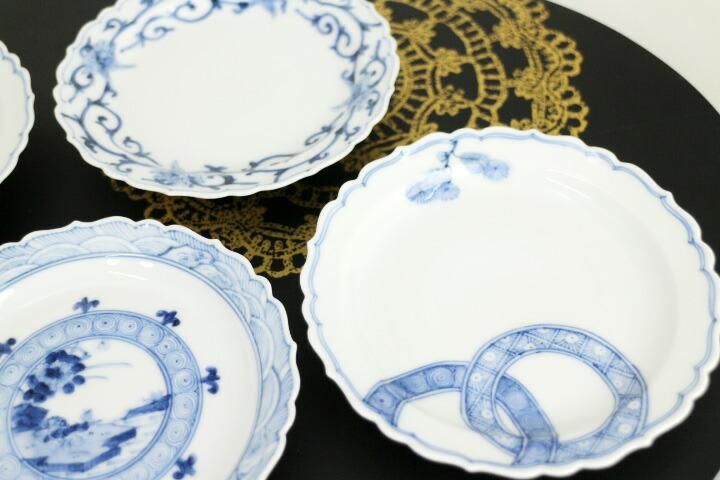 宮内庁御用窯】小皿揃 絵変わり文/山本長左