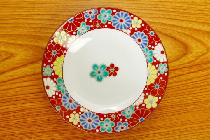 4号皿 梅菊文/青郊窯