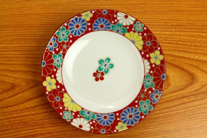 5号皿 梅菊文/青郊窯