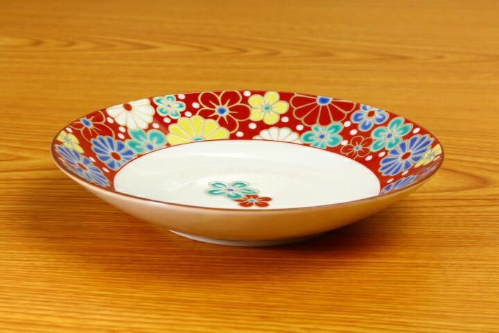 特選九谷焼　九谷青郊窯 銘々皿　取皿　菓子皿　 5号菊皿揃　グリーン地葉紋 特選九谷焼 九谷青郊窯 銘々皿 取皿 菓子皿 5号菊皿