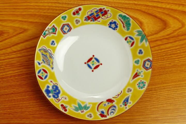 5号皿 黄交趾/青郊窯