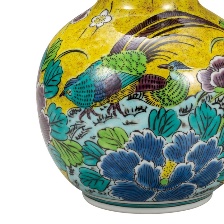九谷焼 吉田屋 玉竜作 大 花瓶 花器 陶器 高さ約30cm - 工芸品