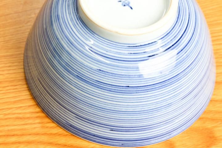 丼 輪線文 染付/海野裕