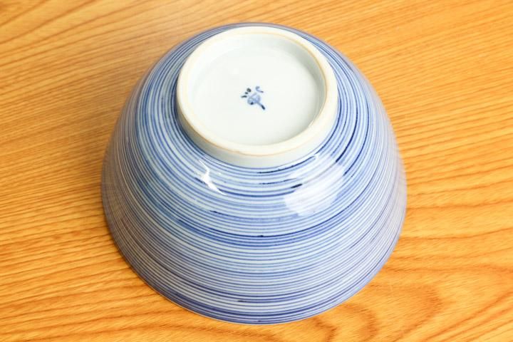 丼 輪線文 染付/海野裕