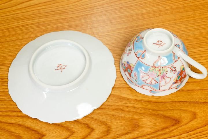 銀舟窯×宮腰徳二(特別企画品)】カップ＆ソーサー 水中花