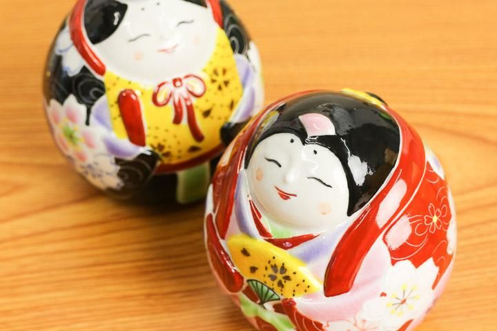 九谷焼雛人形 夢宵桜 （台・敷物・立札・屏風付）/虚空蔵窯