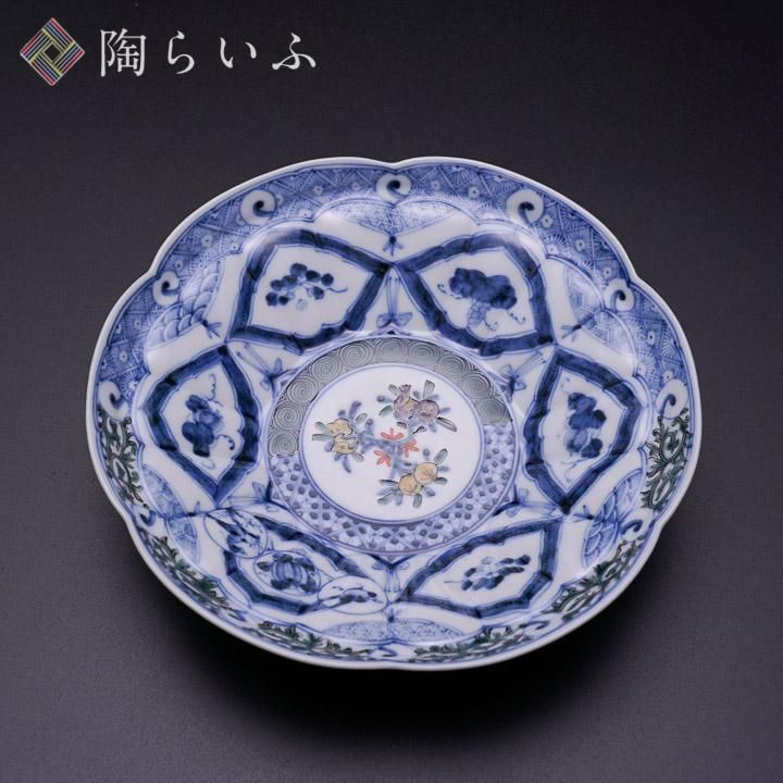宮内庁御用窯 菊型中皿 色絵割取祥瑞/山本長左 | 藍古九谷を現代