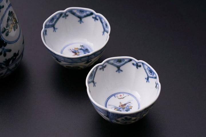 宮内庁御用窯】酒器 天啓色絵吉祥文/山本長左 （木箱入り） - 和食器の