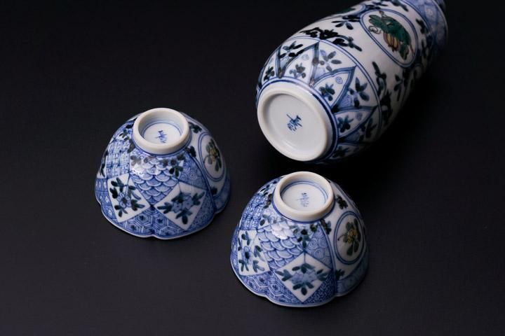 宮内庁御用窯】酒器 天啓色絵吉祥文/山本長左 （木箱入り） - 和食器の