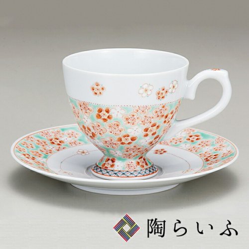 コーヒー碗皿 梅/大兼政花翠