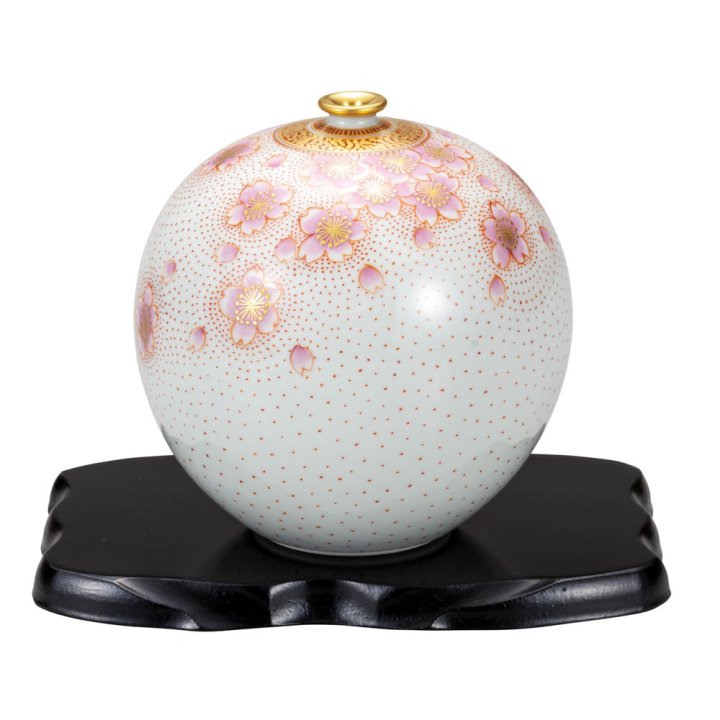 4.2号花瓶 金襴手桜（台付）/福田良則