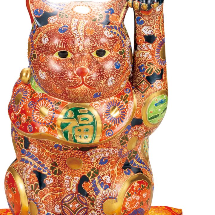 バラ売り可【願いが叶う】【風神雷神①】【九谷焼】招き猫 黒