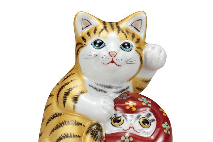 縁起物　開運　招福　九谷焼　招きだるま猫　招き猫　達磨　千客万来　金運　伝統工芸 招きだるま猫 - 和食器の通販なら九谷焼専門店の陶らいふ