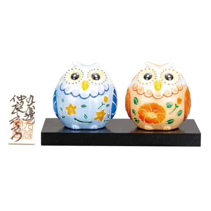 特別限定1点フクロウ隕石入り皆に愛され人間関係円満プレート 2.5号仲良しふくろう 盛（台・立札付）