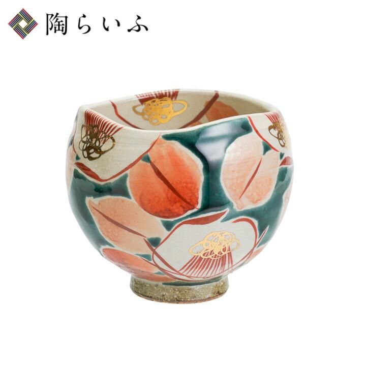 いっぷく碗(小)釉彩椿/虚空蔵窯
